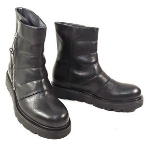 IXOS 🇮🇹 WOMEN'S BLACK SOFT LEATHER WINTER FASHION ANKLE BOOTIE